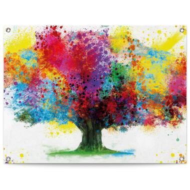Tuinposter Kleurrijke boom 60x80 cm Bont Canvas product