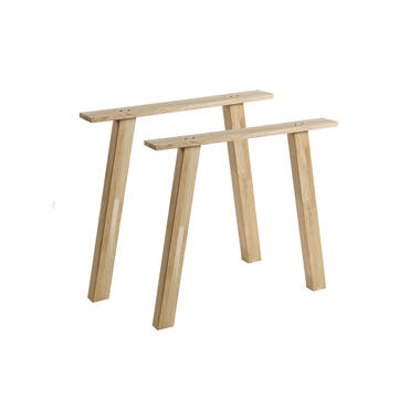 Lot de 2 pieds de table en forme de A Chêne massif [FSC] 72x79x10 cm WOOOD Tablo product