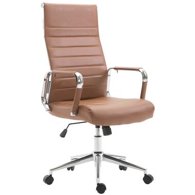 CLP Chaise de bureau Kolumbus Chrome Frame - Similicuir - Marron clair product