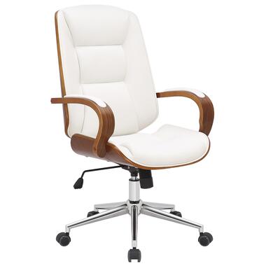 CLP Chaise de bureau Yankton Similicuir - Noyer / Blanc product