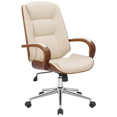 CLP Chaise de bureau Yankton Similicuir - Noyer / Crème product