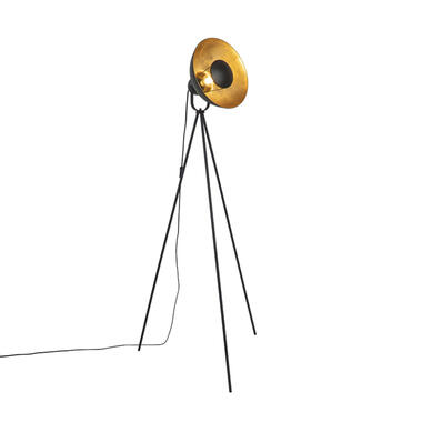 QAZQA lampadaire noir avec trépied or 154,4 cm - magnax eco product