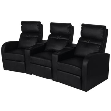 vidaXL Fauteuil inclinable à 3 places cuir synthétique noir product