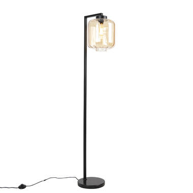 Qazqa vloerlampen qara beige e27 product