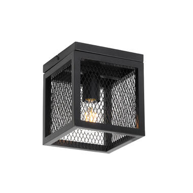 Qazqa plafondlampen cage_wire zwart e27 product