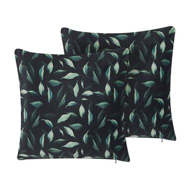 TOADFLAX - Sierkussen set van 2 - Zwart - 45 x 45 cm - Fluweel product