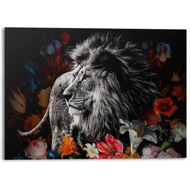 Alu-Dibond Lion dans les fleurs 100x140 cm Multicolore L'aluminium product