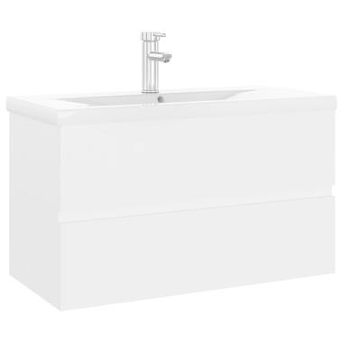 vidaXL Armoire d'évier avec lavabo intégré blanc bois d'ingénierie product