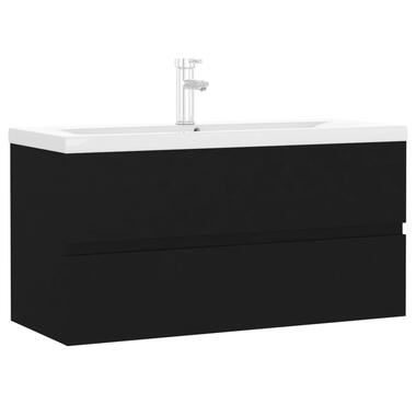 vidaXL Armoire d'évier avec lavabo intégré noir bois d'ingénierie product