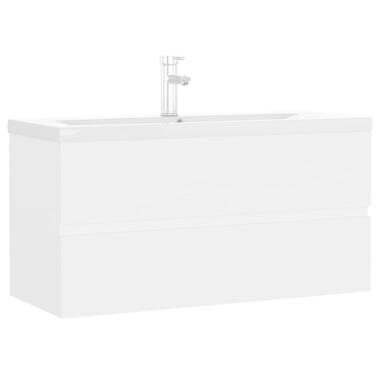 vidaXL Armoire d'évier avec lavabo intégré blanc bois d'ingénierie product