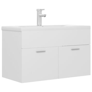 vidaXL Armoire d'évier avec lavabo intégré Blanc Aggloméré product