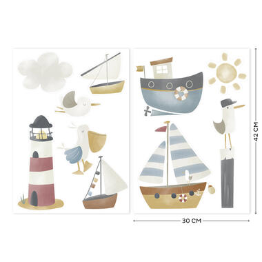 Little Dutch - Luxe Muurstickers - Sailors Bay - 2x 42x30cm product