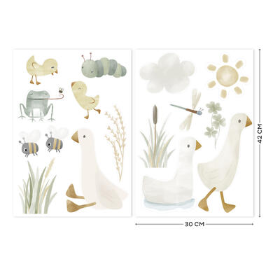 Stickers muraux Petite oie 42 x 30cm Blanc, beige, vert product