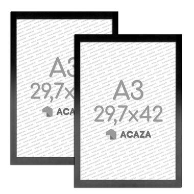 ACAZA Set van 2 Fotokaders - A3 formaat - Foto Lijsten in MDF Hout - Zwart product
