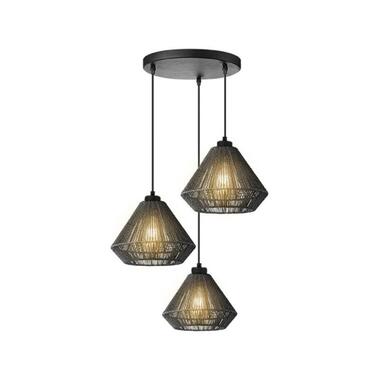 LABEL51 - Hanglamp Ibiza Diamond - 3-Lichts - 30x30x150cm - Zwart product