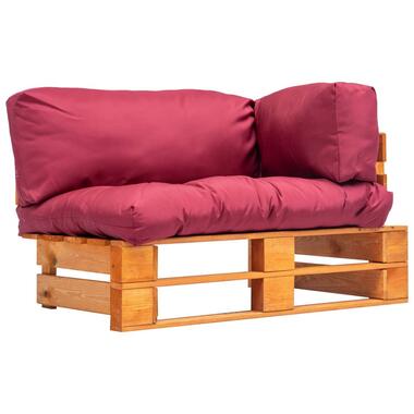 VIDAXL Tuinbank met rode kussens pallet grenenhout product