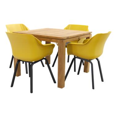 Hartman Sophie tuinstoel curry yellow/Rome brown 100 cm. - 5-delig product