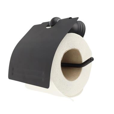 Orange85 Porte-rouleau de papier toilette avec abattant Noir 13x4x6 cm Zinc product