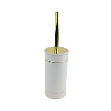 Orange85 Wc borstel Toiletborstel met Houder Wit en goud 9.5x9.5x36 cm Keramiek product