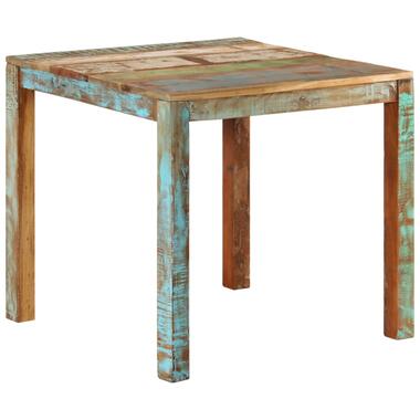 vidaXL Eettafel 82x80x76 cm massief gerecycled hout product