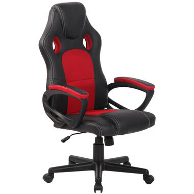 CLP Chaise de bureau Fire Noir Cadre - Similicuir - Rouge product