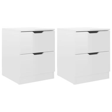 vidaXL Tables de chevet 2pcs Blanc brillant 40x40x50cm bois ingénierie product