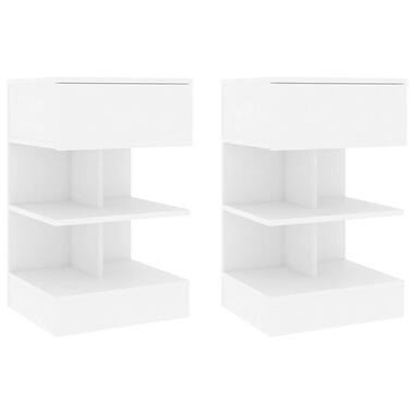 vidaXL Tables de chevet 2 pcs Blanc 40x35x65 cm Bois d’ingénierie product