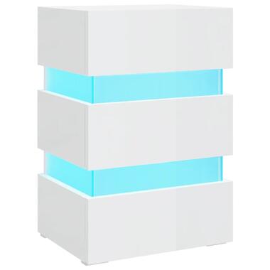 326846 vidaXL Nachtkastje LED 45x35x67 cm bewerkt hout hoogglans wit product