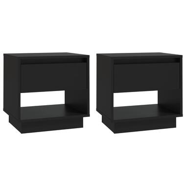 vidaXL Tables de chevet 2 pcs Noir 45x34x44 cm bois d'ingénierie product