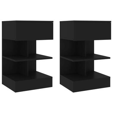 vidaXL Tables de chevet 2 pcs Noir 40x35x65 cm product