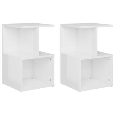 vidaXL Tables de chevet 2pcs Blanc brillant 35x35x55cm bois ingénierie product