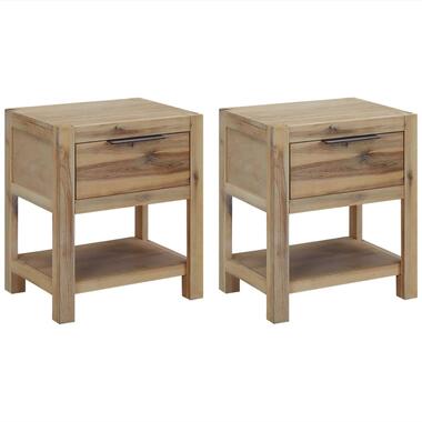 vidaXL Tables de chevet avec tiroirs 2 pcs 40x30x48 cm Acacia solide product