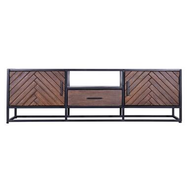 Tv Meubel Bruin - Visgraat - 165cm - Mangohout - Kast Isa product