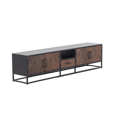 Tv Meubel Bruin - Visgraat - 250cm - Mangohout - Kast Isa product