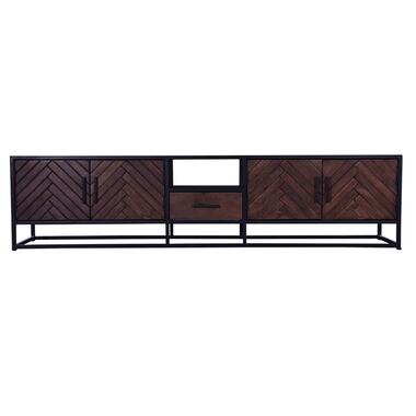 Tv Meubel Bruin - Visgraat - 210cm - Mangohout - Kast Isa product