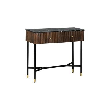 Sidetable Bruin met Marmer Blad - 90cm - Tafel Japandi product