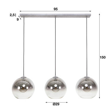 Hoyz - Hanglamp Bubble Shaded - 3 Lampen - Industrieel product