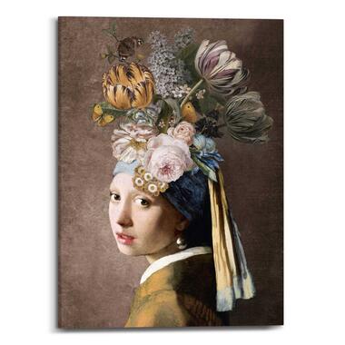 Schilderij - Vermeer Bloemenmeisje met de Parel - 70x50 cm Canvas product