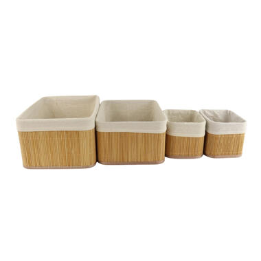 Orange85 Basket Set of 4 28x38x18 cm Bambou avec lin product