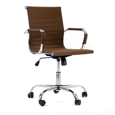 Industriële bureaustoel Matt bruin stof laag - Stof - Bruin - 50x55x95 cm product