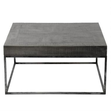 Salontafel Vierkant - Grijs - Mangohout - 80x80x40cm product