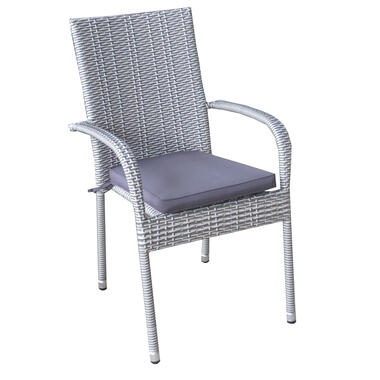 SenS-Line - Rhodos Stapelstoel Grey + Cushion - Grijs product