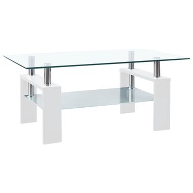 vidaXL Table basse Blanc et transparent 95x55x40 cm Verre trempé product