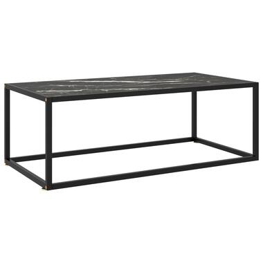 vidaXL Table basse Noir avec verre marbre noir 100x50x35 cm product