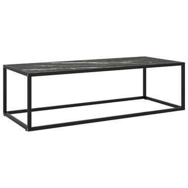 vidaXL Table basse Noir avec verre marbre noir 120x50x35 cm product