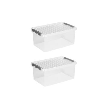 Q-line opbergbox 45L - Set van 2 - Transparant/grijs product