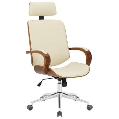 CLP Chaise de bureau Dayton Noyer Cadre - Similicuir - Noyer / Crème product