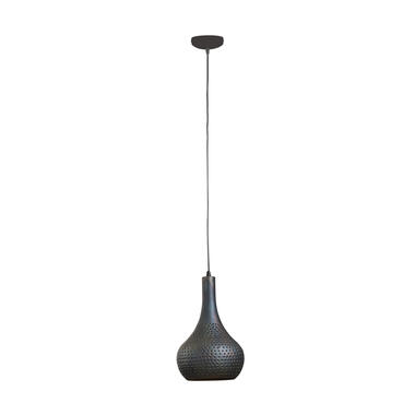 Hanglamp industrieel kegel Aya 1-lichts zwart bruin Metaal Bruin product