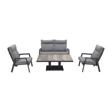 VDG Azoren/Jersey stoel-bank loungeset 4-delig verstelbaar - Antraciet product