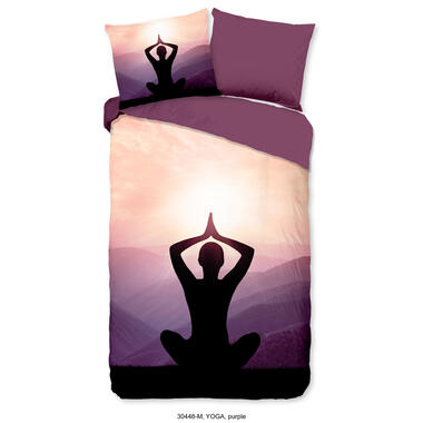 Pure Dekbedovertrek "yoga / buddha" - Paars - (140x200/220 cm) - Microfiber product